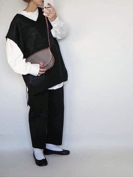「ALLUMER（アリュメール）のアイテム（トップス）」を使った、amoriaさん（レディース・152cm）の冬コーディネート