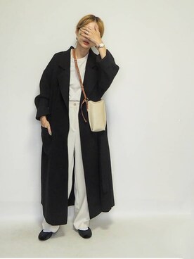 「アウターコーデ」｜「アイテム（ノーカラージャケット）」を使った、amoriaさん（レディース・152cm）の秋コーディネート