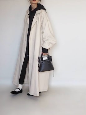「Libra Cue（リブラ キュー）のアイテム（チェスターコート）」を使った、amoriaさん（レディース・152cm）の冬コーディネート