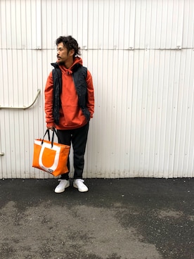 ナガさんの「NANGA×URBAN RESEARCH iD　AURORA 3LAYER DOWN VEST」を使ったコーディネート