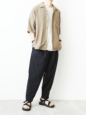 「KAZUYUKI KUMAGAI ATTACHMENT（カズユキクマガイアタッチメント）のアイテム（Tシャツ/カットソー）」を使った、ATTACHMENT_22さん（メンズ・173cm）の夏コーディネート