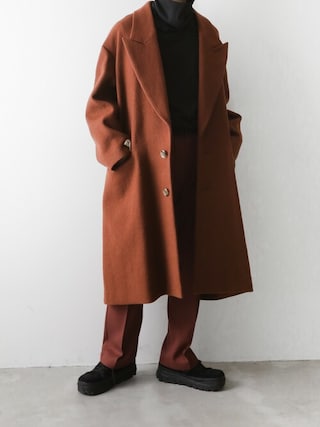 KAZUYUKI KUMAGAI ナッピングメルトンピークドラペルオーバーコート KAZUYUKI KUMAGAI ATTACHMENT（カズユキクマガイアタッチメント）の