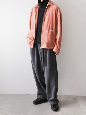 KAZUYUKI KUMAGAI ピグメントベロア シャツジャケットライトピンクよろしくお願いいたします