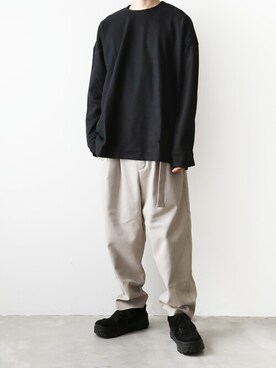 「KAZUYUKI KUMAGAI ATTACHMENT（カズユキクマガイアタッチメント）のアイテム（スラックス）」を使った、ATTACHMENT_22さん（メンズ・173cm）の秋コーディネート