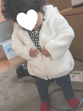 「Carter's（カーターズ）のアイテム（レッグウェア）」を使った、べるさん（キッズ・70cm）の冬コーディネート