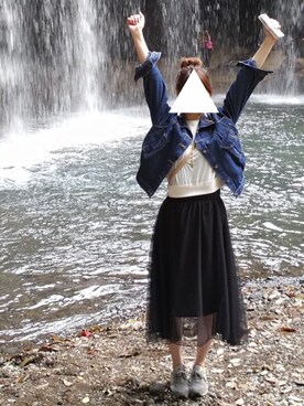 「GRL（グレイル）のアイテム（デニムジャケット）」を使った、tom*さん（レディース・167cm）の春コーディネート