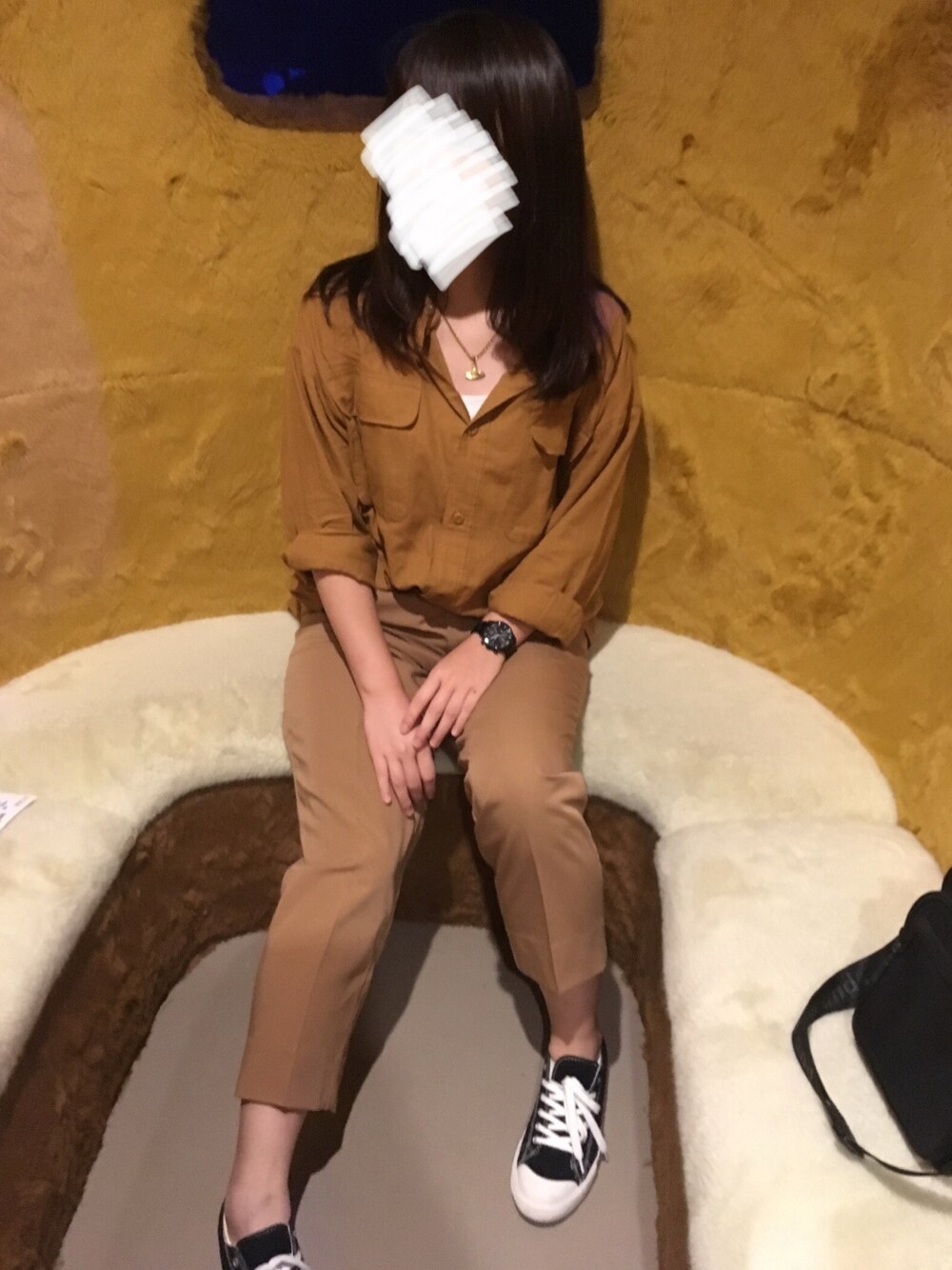 「ワントーンコーデ、セットアップ、大人カジュアル、デートにも♡、春コーデ、パステル映える春、着回し抜群、ブラウン」｜「niko and...のアイテム（シャツ/ブラウス、ブラウン系）」を使った、リーナ・ベル♥さん（レディース・167cm）の春コーディネートの1枚目の写真