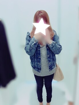 「Rodeo Crowns（ロデオクラウンズ）のアイテム（デニムジャケット）」を使った、satokoさん（レディース・159cm）の冬コーディネート