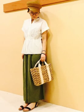 「LBC（エルビーシー）のアイテム（パンツ）」を使った、KAOさん（レディース・164cm）の夏コーディネート