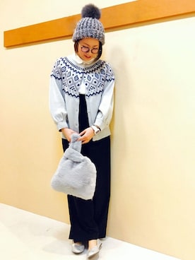 「オックスフォードシャツ」｜「アイテム（オールインワン・サロペット）」を使った、KAOさん（レディース・164cm）の秋コーディネート