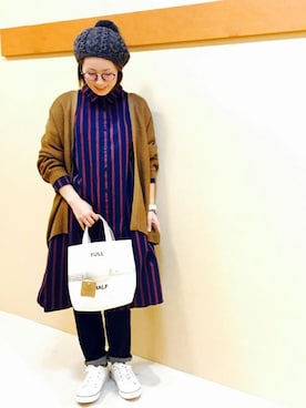 「LBC（エルビーシー）のアイテム（ハンチング/ベレー帽）」を使った、KAOさん（レディース・164cm）の冬コーディネート