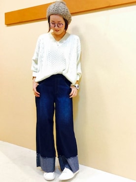 「LBC（エルビーシー）のアイテム（ハンチング/ベレー帽）」を使った、KAOさん（レディース・164cm）の冬コーディネート
