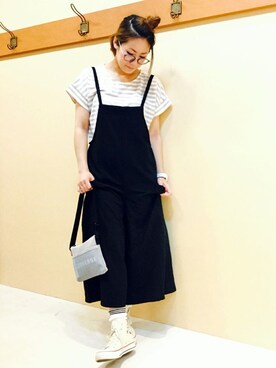 「LBC（エルビーシー）のアイテム（オールインワン・サロペット）」を使った、KAOさん（レディース・164cm）の夏コーディネート