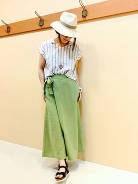 「LBC（エルビーシー）のアイテム（帽子）」を使った、KAOさん（レディース・164cm）の夏コーディネート