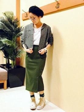 「LBC（エルビーシー）のアイテム（帽子）」を使った、KAOさん（レディース・164cm）の秋コーディネート