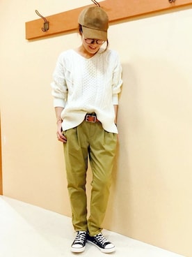 「LBC（エルビーシー）のアイテム（帽子）」を使った、KAOさん（レディース・164cm）の秋コーディネート