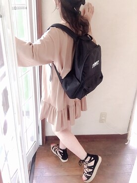 W Closet ダブルクローゼット の Usaコットン裾フリル半袖ワンピース トップス Wear