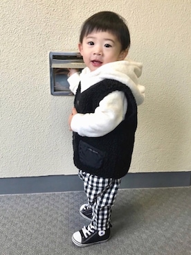 「アイラブCONVERSE」｜yuyuさん（キッズ・80cm）の冬コーディネート