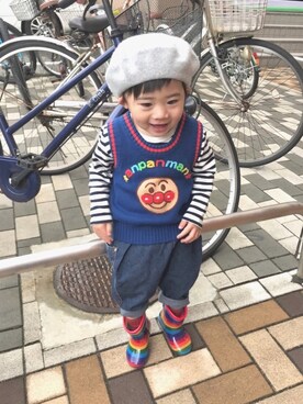 「jump（ジャンプ）のアイテム」を使った、yuyuさん（キッズ・80cm）の春コーディネート