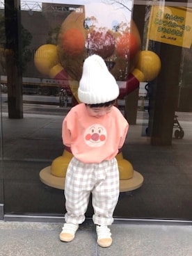 「アイテム（バッグ）」を使った、yuyuさん（キッズ・80cm）の春コーディネート