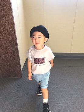 「Levi's（リーバイス）のDAD JEANS  CHARLIE BOY（デニムパンツ）」を使った、yuyuさん（キッズ・80cm）の夏コーディネート