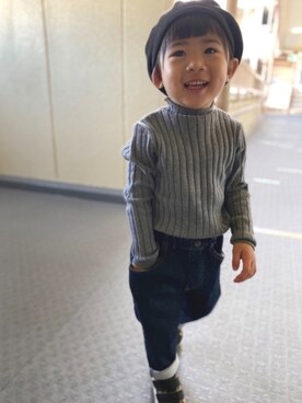 「アイテム（ブルゾン）」を使った、yuyuさん（キッズ・80cm）の秋コーディネート