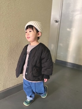 「アイテム（ブルゾン）」を使った、yuyuさん（キッズ・80cm）の冬コーディネート