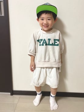 「アイテム（スウェット）」を使った、yuyuさん（キッズ・90cm）の夏コーディネート