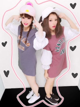 「双子コーデ」｜「アイテム（スリッポン）」を使った、yasuさん（レディース・158cm）の冬コーディネート