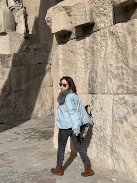 「Jack Willsのアイテム」を使った、青猫猫さん（レディース・157cm）の冬コーディネート