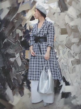 「シルバーシューズ」｜「アイテム（シャツワンピース）」を使った、maiko☆さん（レディース・160cm）の秋コーディネート