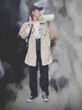 「niko and...（ニコアンド）のメンテンBIGBIG Ｔシャツ【niko and ...】（Tシャツ/カットソー）」を使った、maiko☆さん（レディース・160cm）の秋コーディネート