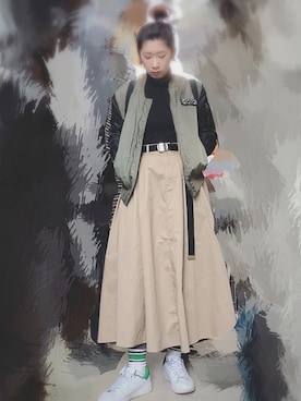 「Hanjiro（ハンジロー）のアイテム」を使った、maiko☆さん（レディース・160cm）の冬コーディネート