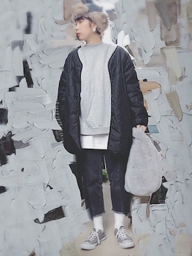 「キルティングコート」｜maiko☆さん（レディース・160cm）の冬コーディネート