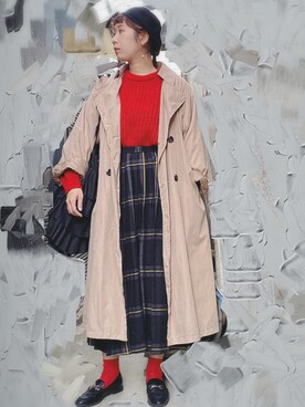 「OZOC（オゾック）のアイテム（ローファー）」を使った、maiko☆さん（レディース・160cm）の冬コーディネート
