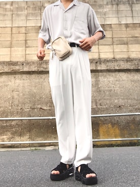 「RAGEBLUE（レイジブルー）のアイテム（トップス）」を使った、りりひさん（メンズ・169cm）の夏コーディネート
