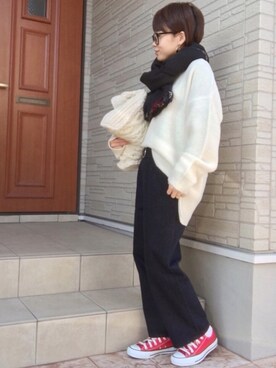 「SEVENDAYS=SUNDAY（セブンデイズサンデイ）のアイテム（マフラー）」を使った、aaachan♡*さん（レディース・150cm）の冬コーディネート
