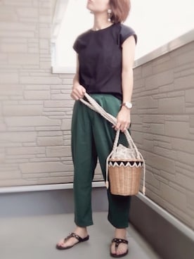 「カーキパンツ」｜aaachan♡*さん（レディース・150cm）の夏コーディネート