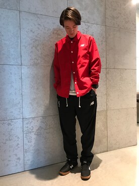 「NEW BALANCE（ニューバランス）のアイテム（ジャケット/アウター）」を使った、NewBalanceHARAJUKUさん（メンズ・180cm）の冬コーディネート