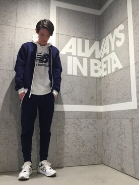 「NEW BALANCE（ニューバランス）のアイテム（ジャケット/アウター）」を使った、NewBalanceHARAJUKUさん（メンズ・180cm）の春コーディネート