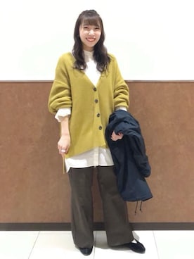 「秋トレンド2021」｜「アイテム（モッズコート）」を使った、coen わたなべ さわこさん（レディース・152cm）の秋コーディネート
