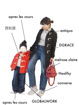 「apres les cours（アプレレクール）のアイテム（ダッフルコート）」を使った、ミリヤママ さん（レディース・163cm）の冬コーディネート