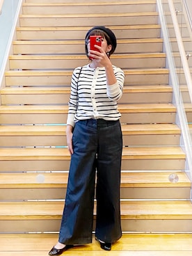 「ワーママコーデ」｜「アイテム（ハンチング/ベレー帽）」を使った、ミリヤママ さん（レディース・163cm）の夏コーディネート