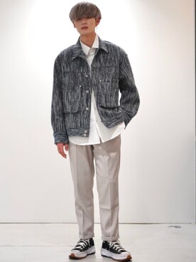 「ALAND（エーランド）のアイテム（パンツ）」を使った、せっきーさん（メンズ・174cm）の冬コーディネート