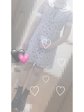 「Ank Rouge（アンクルージュ）のアイテム（ワンピース/ドレス、ピンク系）」を使った、nne☺︎︎さん（レディース・160cm）の夏コーディネート