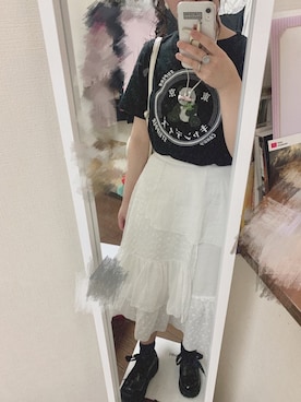 「アイテム（バックパック/リュック、シルバー系）」を使った、nne☺︎︎さん（レディース・160cm）の夏コーディネート