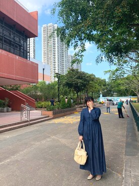 ライトオンスデニムマキシワンピースを使った人気ファッションコーディネート Wear