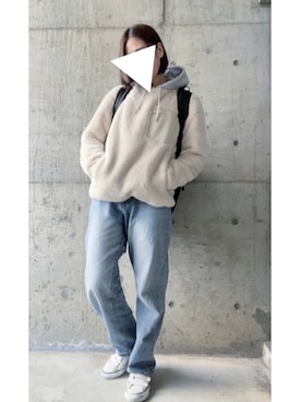「SEVENDAYS=SUNDAY（セブンデイズサンデイ）のアイテム（パーカー）」を使った、ﾐ_saki ‪さん（レディース・162cm）の冬コーディネート