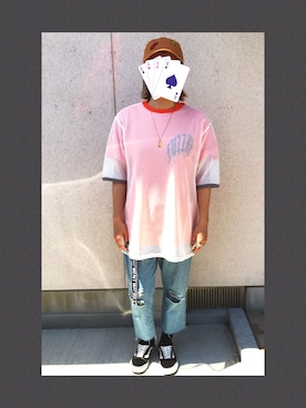 「Faith（-）のアイテム（Tシャツ/カットソー）」を使った、SKNYさん（レディース・159cm）の春コーディネート