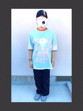 「Faith（-）のアイテム（Tシャツ/カットソー）」を使った、SKNYさん（レディース・159cm）の夏コーディネート